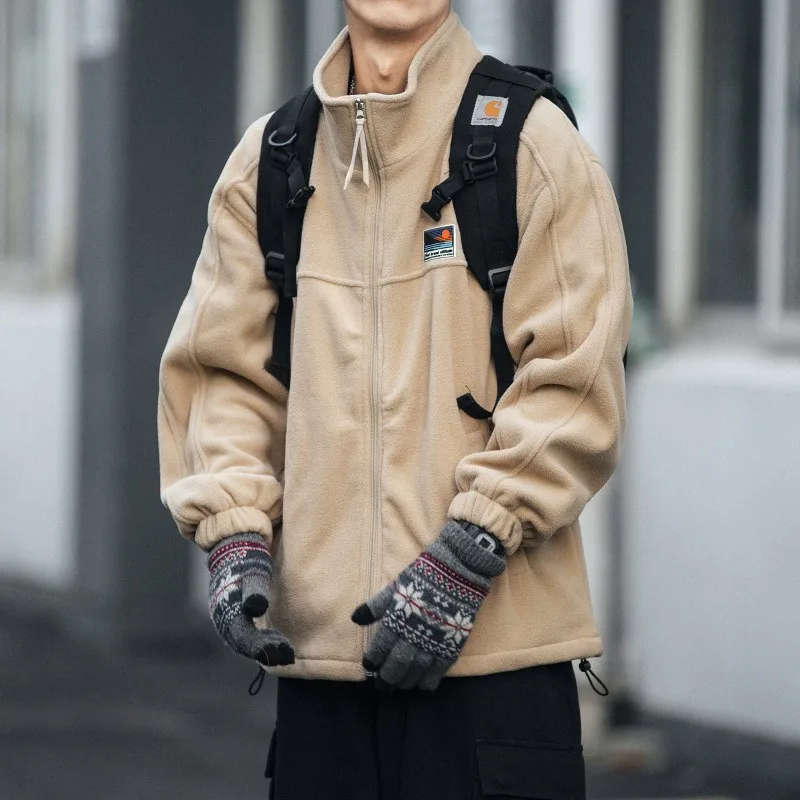 

Мужской свободный хлопковый кардиган-куртка с воротником-стойкой, повседневная молодежная модная осенне-зимняя верхняя одежда в стиле BF