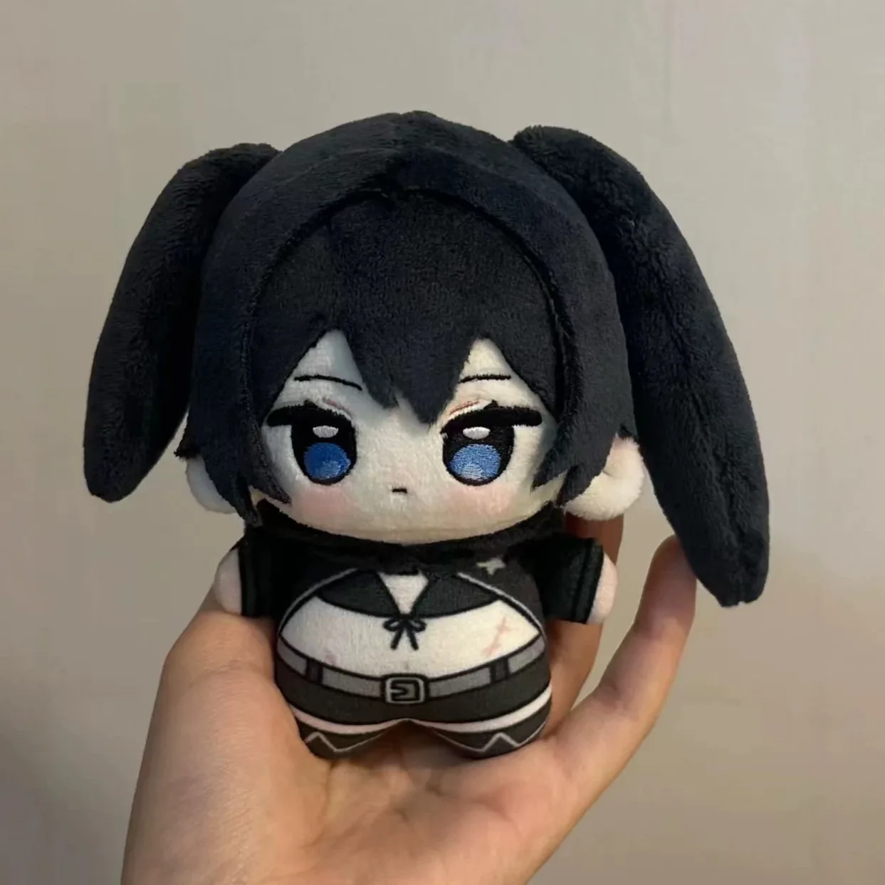 10CM Black Rock Shooter Plush Keychain Cute BRS Stuffed Doll Pendant Cartoon Character Soft Toy Backpack Decor Collection Gift