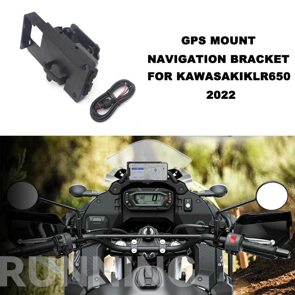 

For Kawasaki KLR650 klr 650 2022 + New Motorcycle Parts Front Phone Stand Holder Smartphone Phone GPS Navigaton Plate Bracket