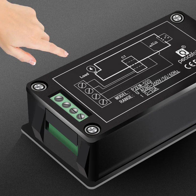 Peacefair Eenfase 6in1 10A AC Volt Ampermeter Digitale Voltmeter Watt Energie Power Factor Frequentie Meter Hoge Precisie