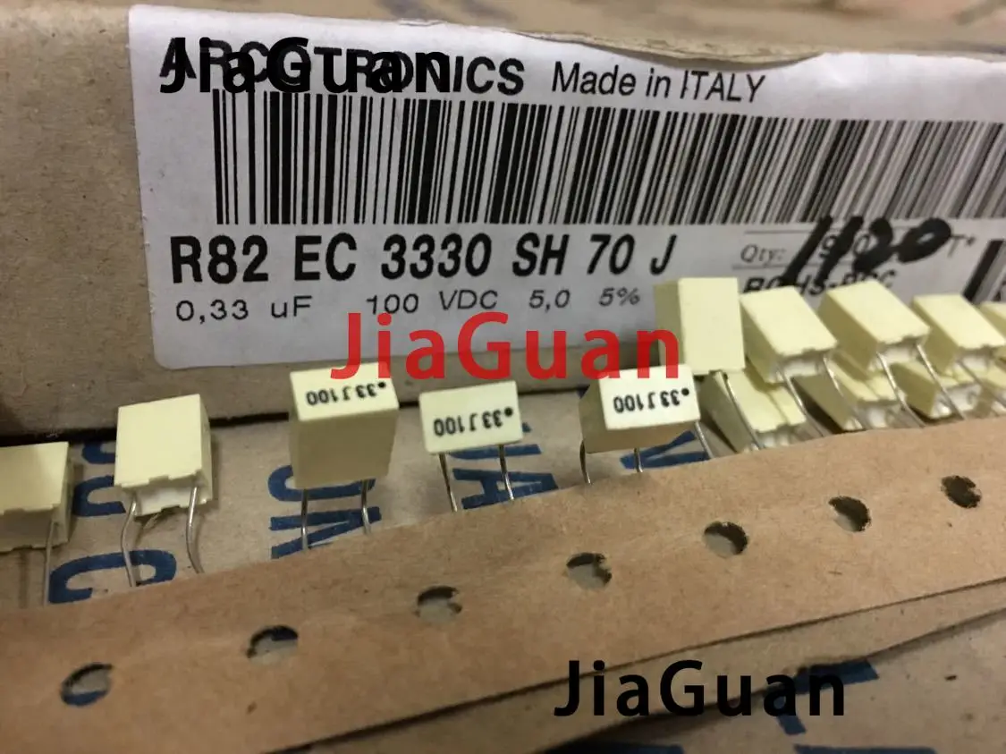 

50PCS AV R82 0.33UF 100V 5% P5MM copper film capacitor KEMET 334/100V MKT 330NF 334 Arcotronics RSB 0.33uF/100V 334J100