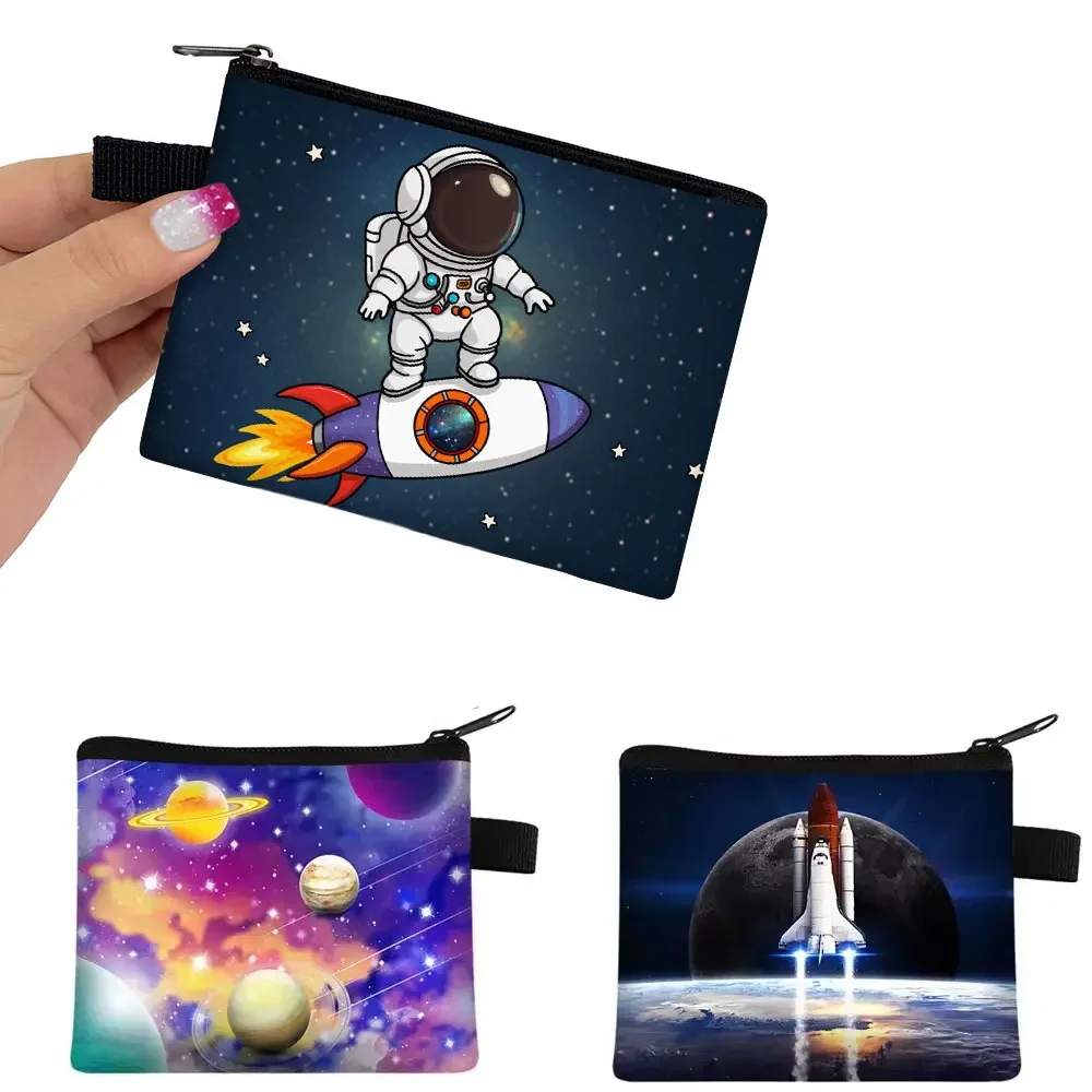 

Funny Occupy Mars Coin Purse Alien Galaxy Boys Girls Wallet Spaceship Stars Mini Purse Teenager Money Coin Bag Small Handbag