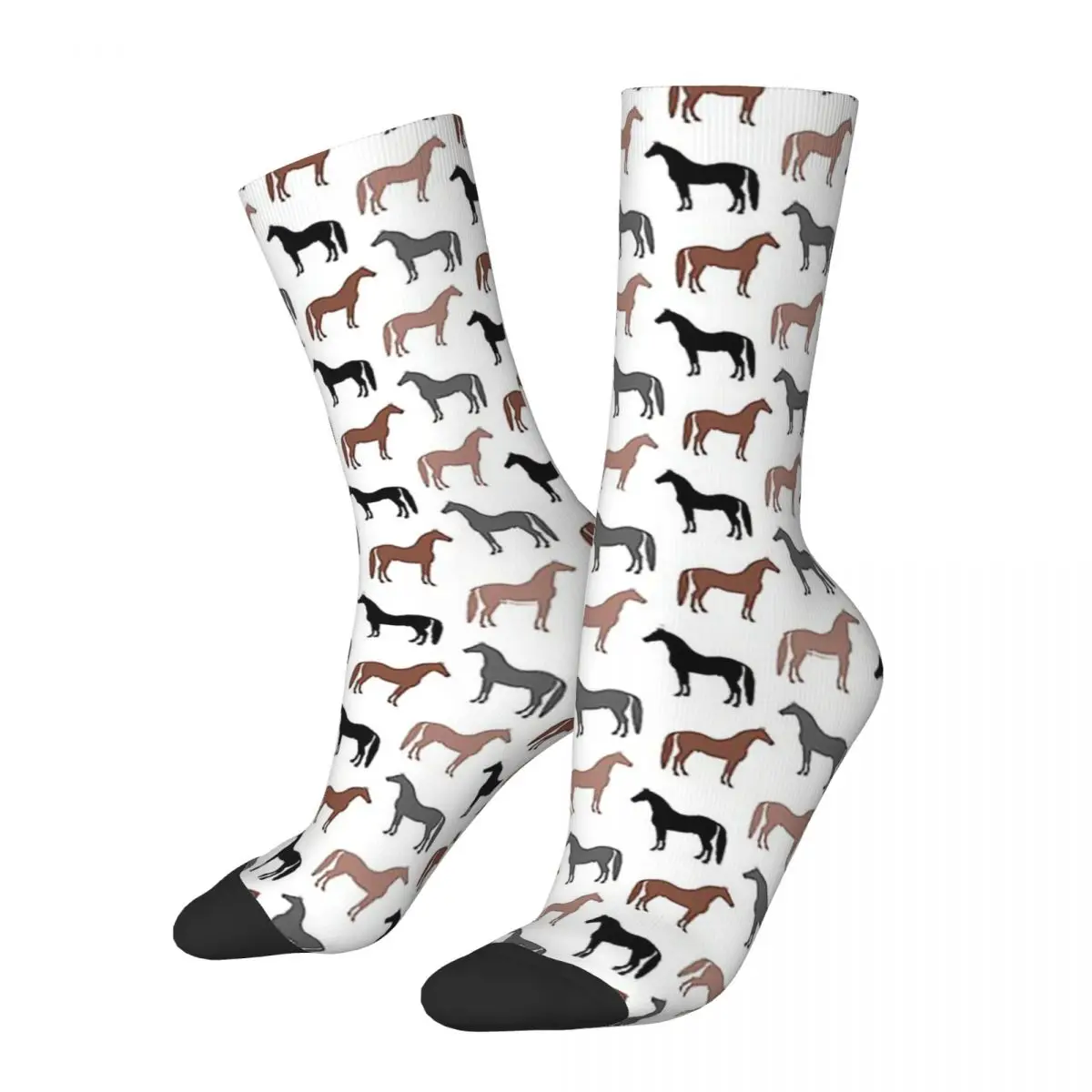 Horse Pattern Socks Harajuku Sweat Absorbing Stockings All Season Long Socks Accessories for Man\'s Woman\'s Christmas Gifts