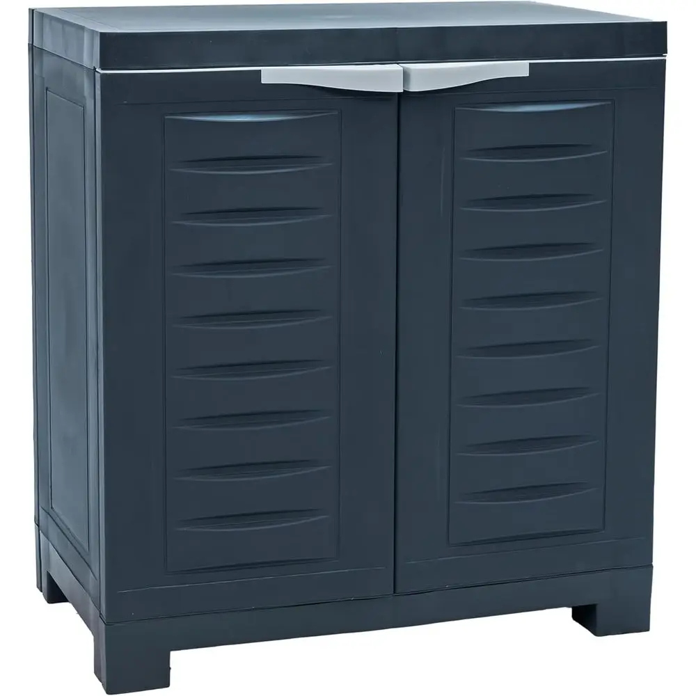25.5 H Resin Garage Storage Cabinet - Adjustable Shelving Utility Storage or Laundry Room, Office, Basement - Charcoal