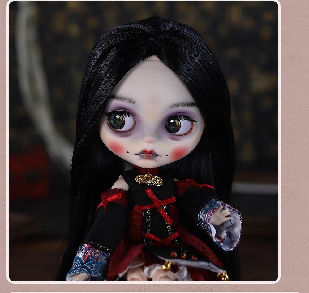 Neo Blythe Doll Traditional Jiangshi Vampire Halloween Outfit 5