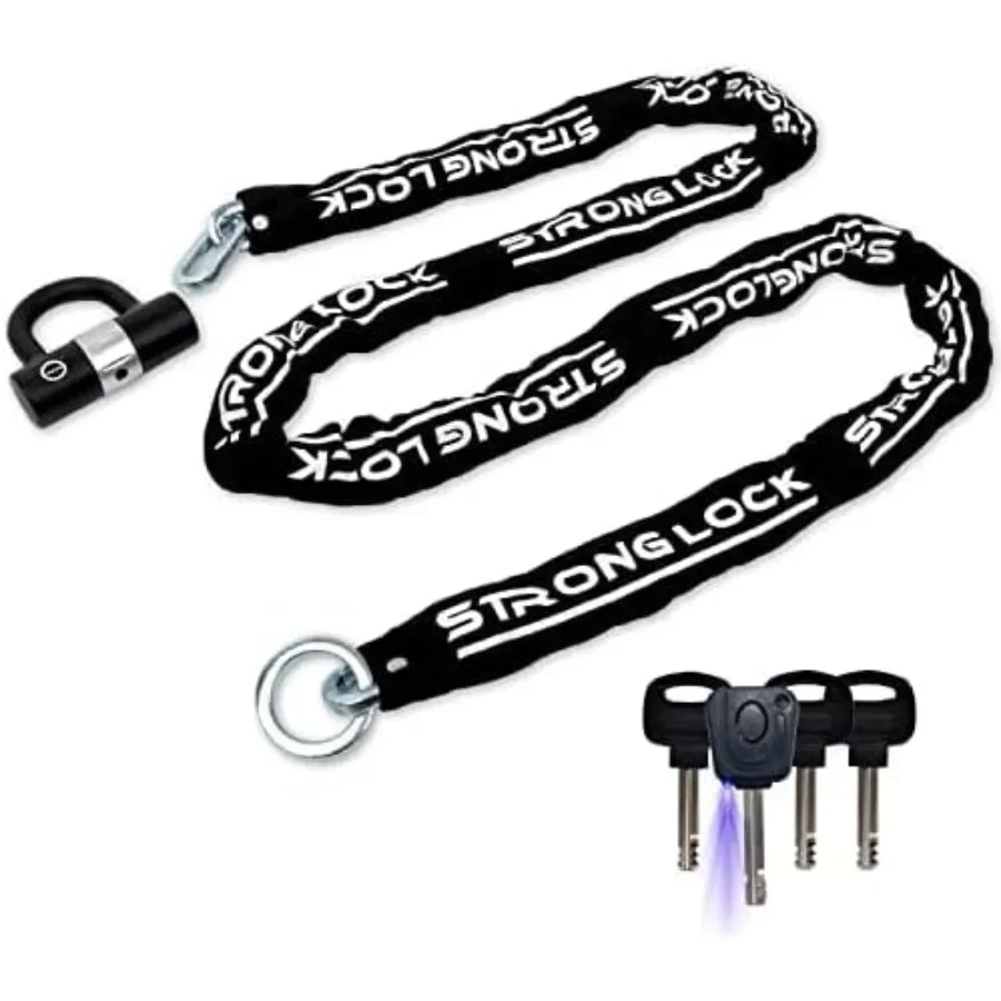 

Супер длинный противоугонный замок для мотоцикла толщиной 8,2 фута, 250 см x 10 мм, с 4 ключами и U-образным замком диаметром 16 мм для надежного применения