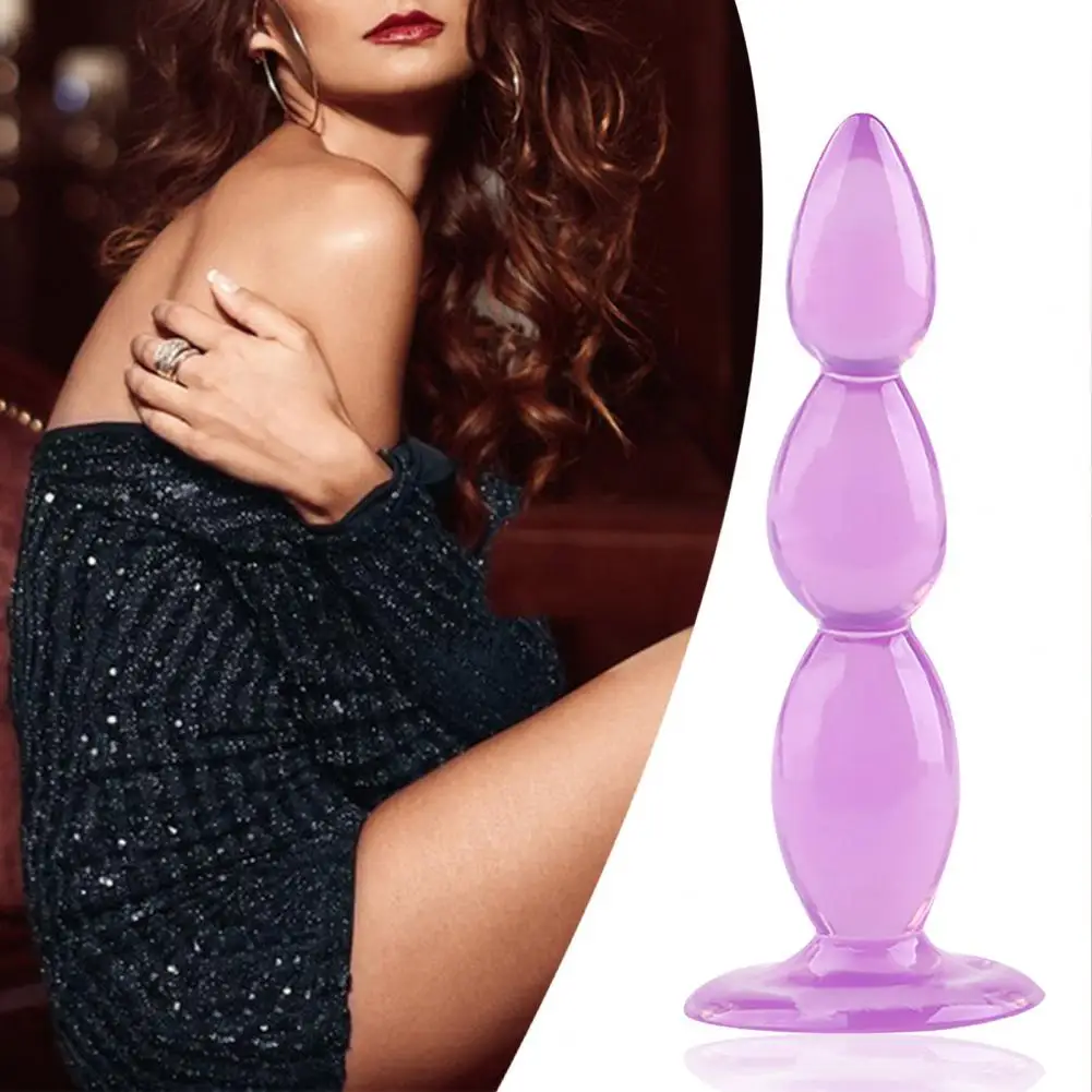 Beaded Wave Anal Plug Men Pulling Beads Suction Cup Sex Tool Stick TPE Anal Plug Smooth Anal Plug Gay Supplies Beads Anal Plug