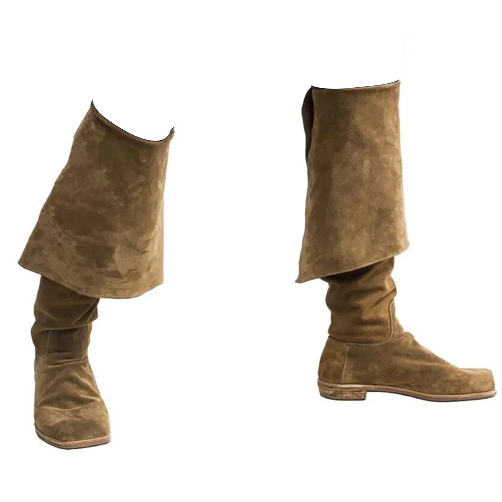 Bottes de Cosplay médiévales de la Renaissance pour hommes, bottes longues, chaussures de chevalier Pirate en cuir Pu, chaussures fantaisie de fête de carnaval Anime