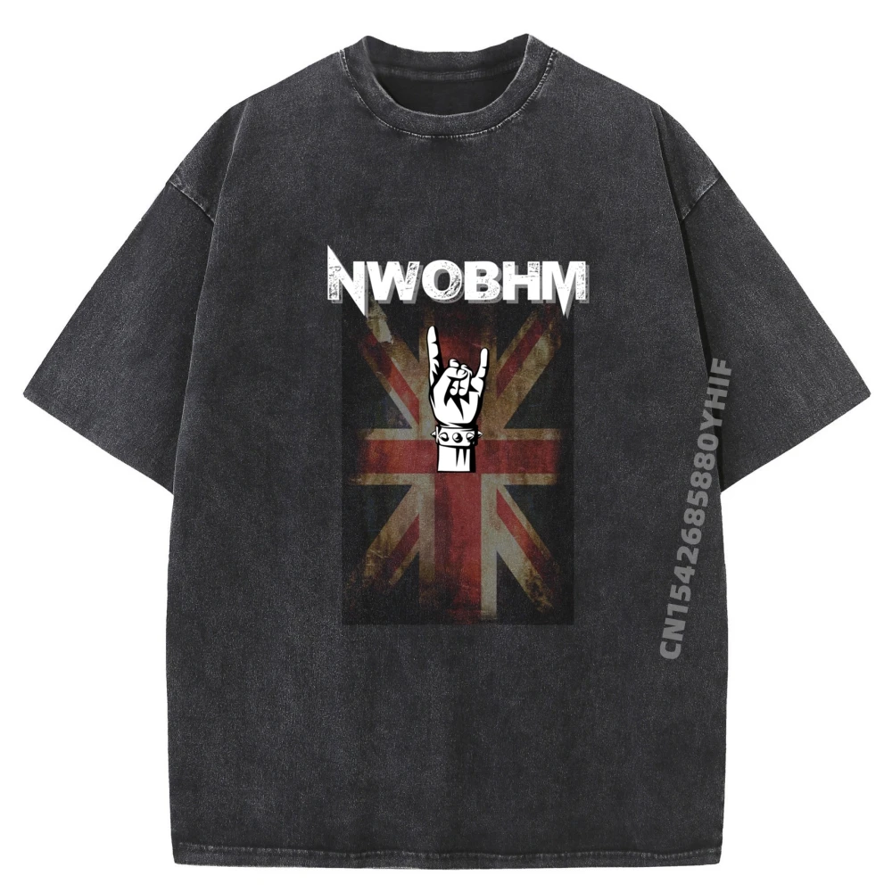 

Graphic Tops Nwobhm Sign Streetwear Men New Year 2025 Tshirt Men Outdoor Washed T-Shirt Men Vintage Printed Tops
