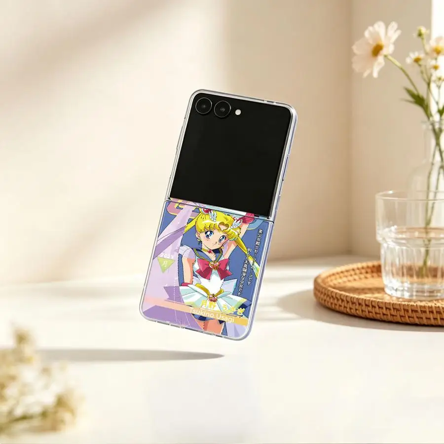 Case for Samsung Galaxy Z Flip 8 Flip5 Flip6 Flip7 FE Flip4 Flip3 Z Flip 7 6 5 4 3 Phone Funda Sailors M-oons Cartoon