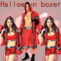 Unisex Cosplay Movie & tv Boxing Robe costumi coppia boxe Match Muay Thai uomo con cappuccio manica lunga mantello Robe uniforme Halloween