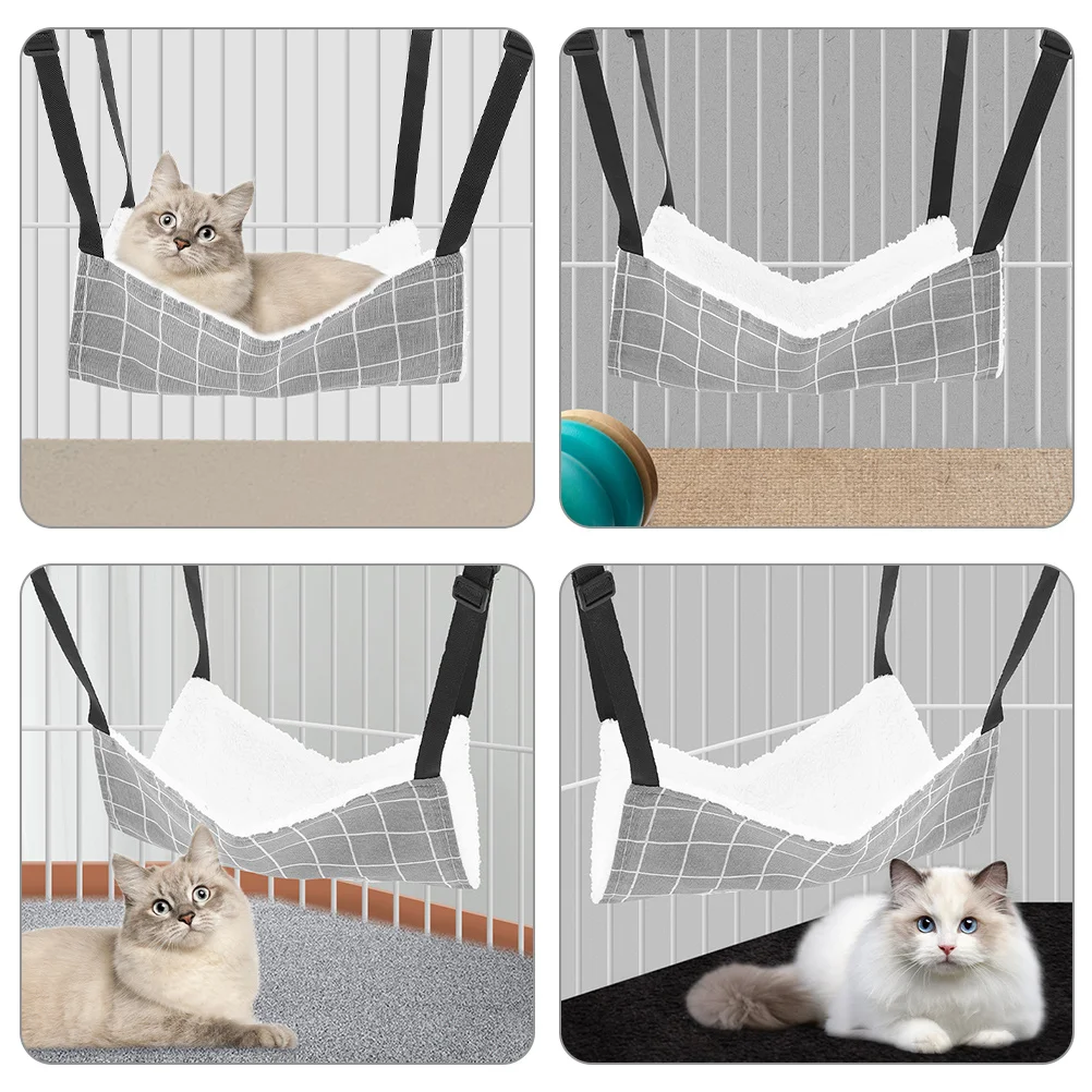 Hanging Cat Hammock Soft Breathable Fabric Easy Install For Cats Hamsters Rats Small Animals Cage Indoor Outdoor Pet Bed