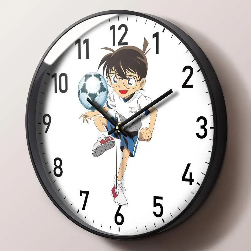 Detective Conan animation periferiche creative Kawaii Conan orologio da parete per cartoni animati per bambini carino silenzioso orologio da casa regalo all'ingrosso