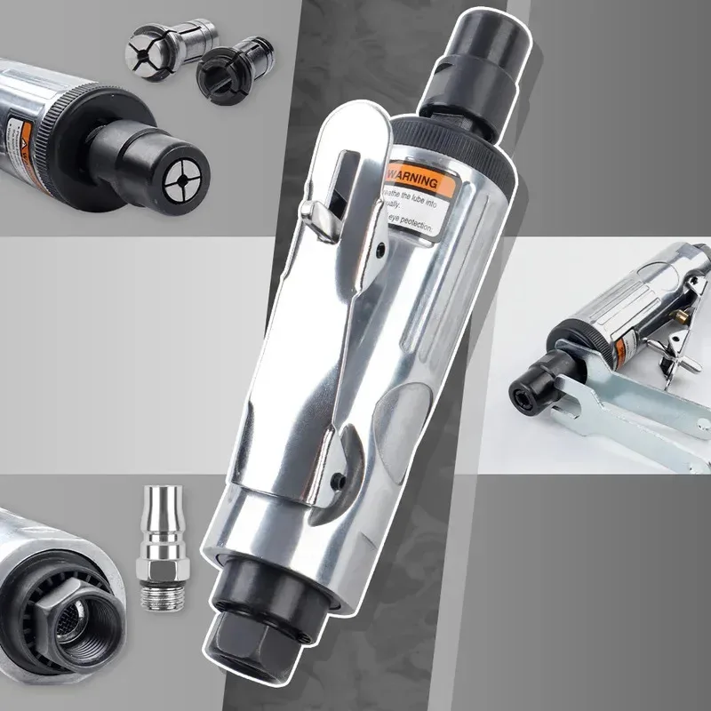 Air Die Grinder, with 1/4" and 1/8" Collets Pneumatic Tool Grinding Tool Set Deburring Tool, for Grinding/Rust Removal/Polishing