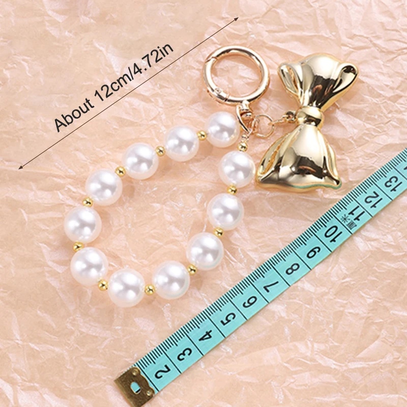 Корейский ремешок для телефона с бантом и бисером, анти-потерянный браслет, цепочка для телефона, брелок, простые бусины, ремешок для мобильного телефона, чехол для наушников, подвески