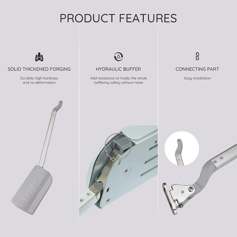 Shelf Bracket Arm Hydraulic Pneumatic Overhead Bi Folding Door Flap Soft Close Lift and up Lid Support Stay for Kitchen Cabinet