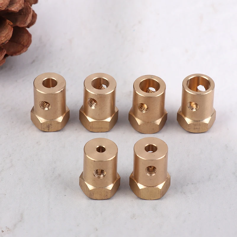 1Pc Wheel Hex Coupling Coupler With Screws Brass Sleeve Adapter Tire Connector 3/4/5/6/7/8MM For RC Boat Car Spare Parts