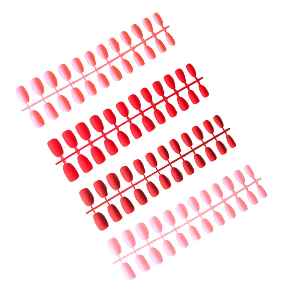 96개 무광택 가짜 손톱 조각 세련된 네일 아트 도구 DIY 매니큐어 용품 결혼식 생일을 위한 인공 손톱 장식