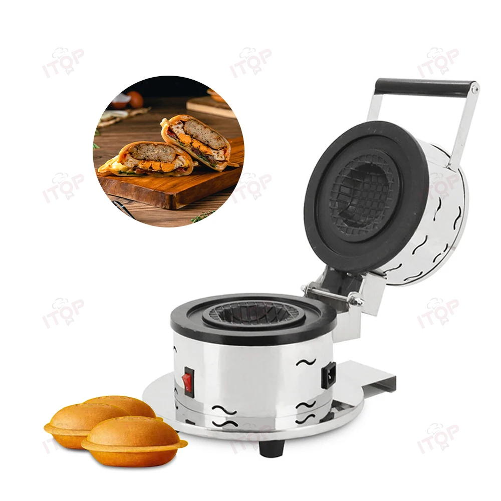 Commercial Burger Ice Cream Bread Maker 10CM Dia. Gelato Press Heating Machine Gelato Panini Press Ice Cream Sandwich Machine