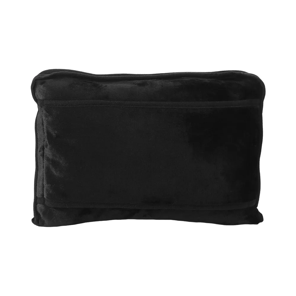 Compact 2 in 1 Travel Pillow and Blanket Set Foldable Warm Nap Quilt with Storage Bag Luggage Strap Soft Throw Pillow Sofa