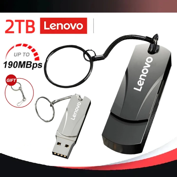 Lenovo 2TB Metal Pendrive High Speed Flash Drives 1TB Usb Drive Portable Usb 3.0 Memoria Usb Flash Disk Data Transmission 2024