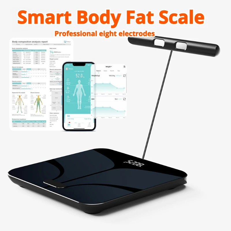 

Professional eight-electrode body fat scale independent station intelligent APP dual-frequency precision electronic scale