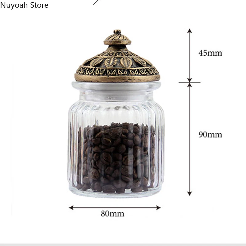 European Style Retro Glass Storage Sealed Storage Jar Gold and Silver Tea Dried Fruit Snack Storage Box Kitchen Supplies