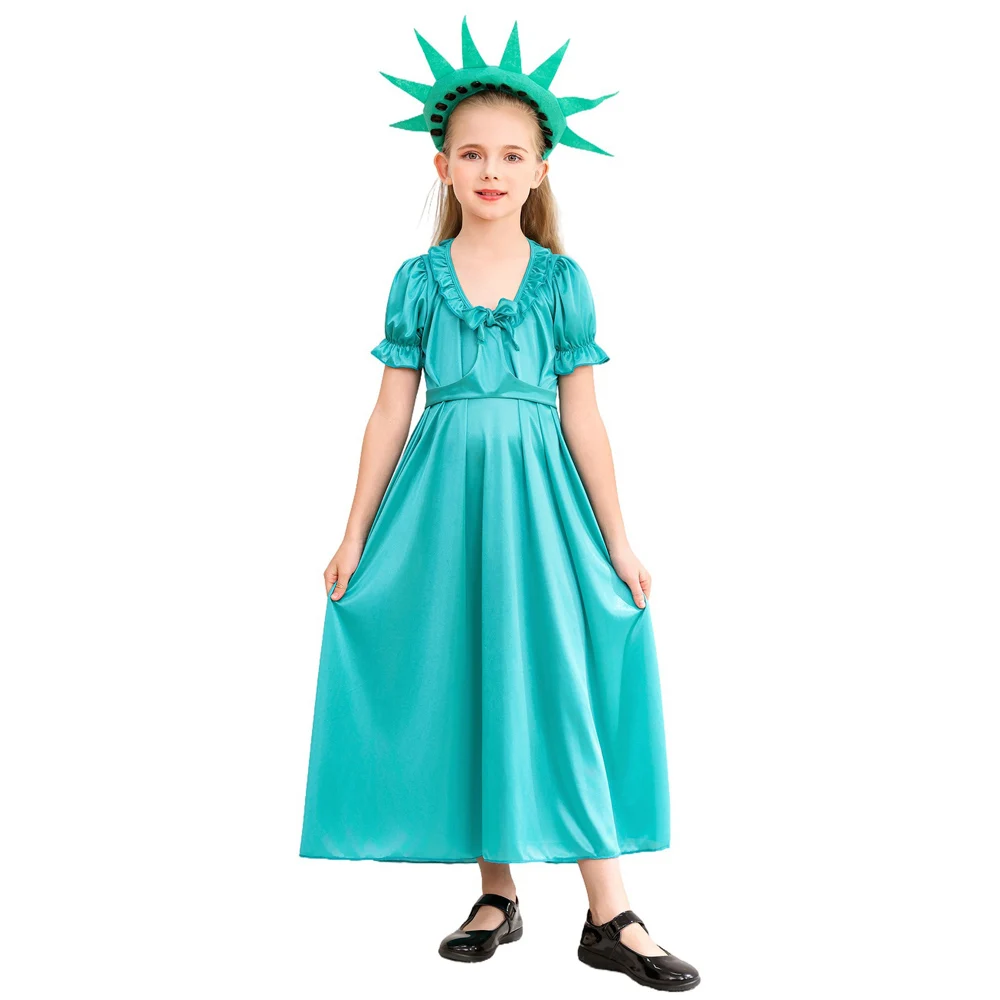 

Хэллоуин сексуальное американское платье королевы Статуи Свободы для взрослых и детей костюм древнегреческой римской богини Пурим праздничный костюм