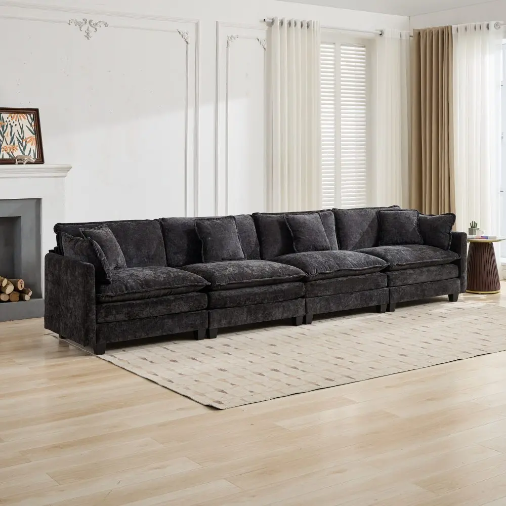 Cloud-Sofa, 4-Sitzer – Couch für Wohnzimmer, Schlafzimmer und Wohnung, bequemes, doppellagiges, gepolstertes Sitzkissen, atmungsaktiv