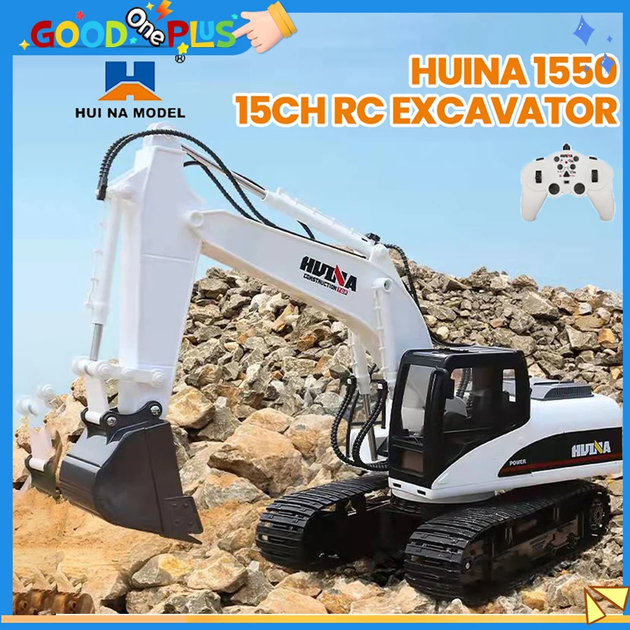 

Huina 550 535 Rc Excavator 1/14 15Ch Remote Control Cars Trucks Alloy Construction Engineering Vehicle Electric Toys for Boys