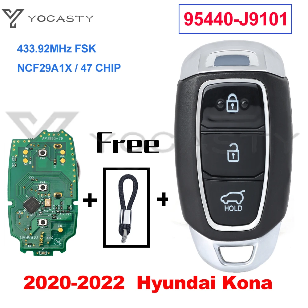 

YOCASTY 95440-J9101 Умный автомобильный ключ без ключа 433,92 МГц FSK NCF29A1X 47 Чип для 2020 2021 2022 Hyundai Kona
