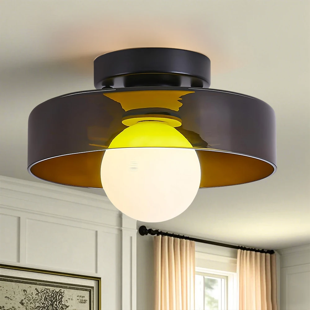 Glass Light Ceiling Light Mid-Century Modern Flush Mount Light Fixtures