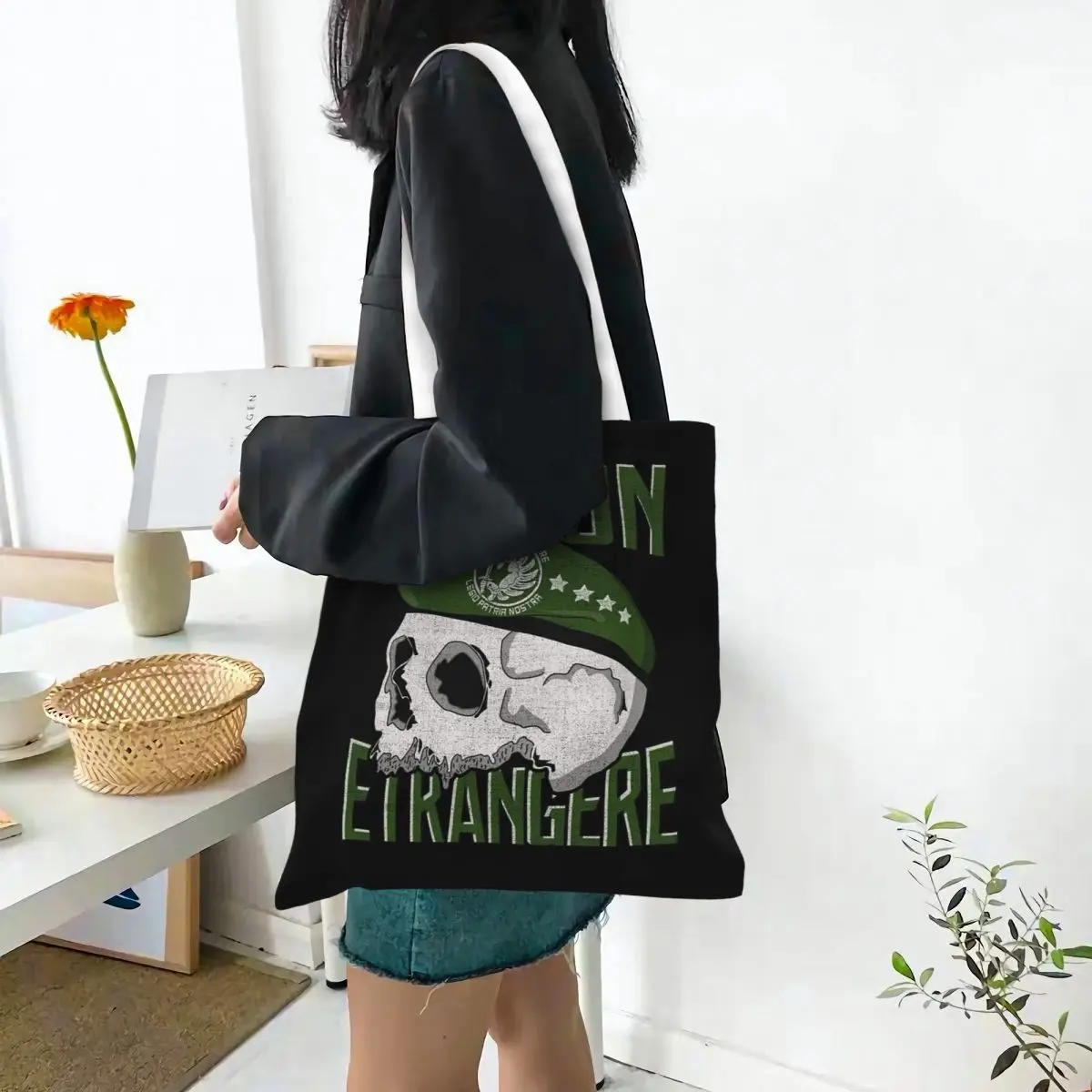 Legion Etrangere Foreign France Military Shopping Bags Folding Canvas The Tote Bag Women Shoulder Tote Travel Handbag