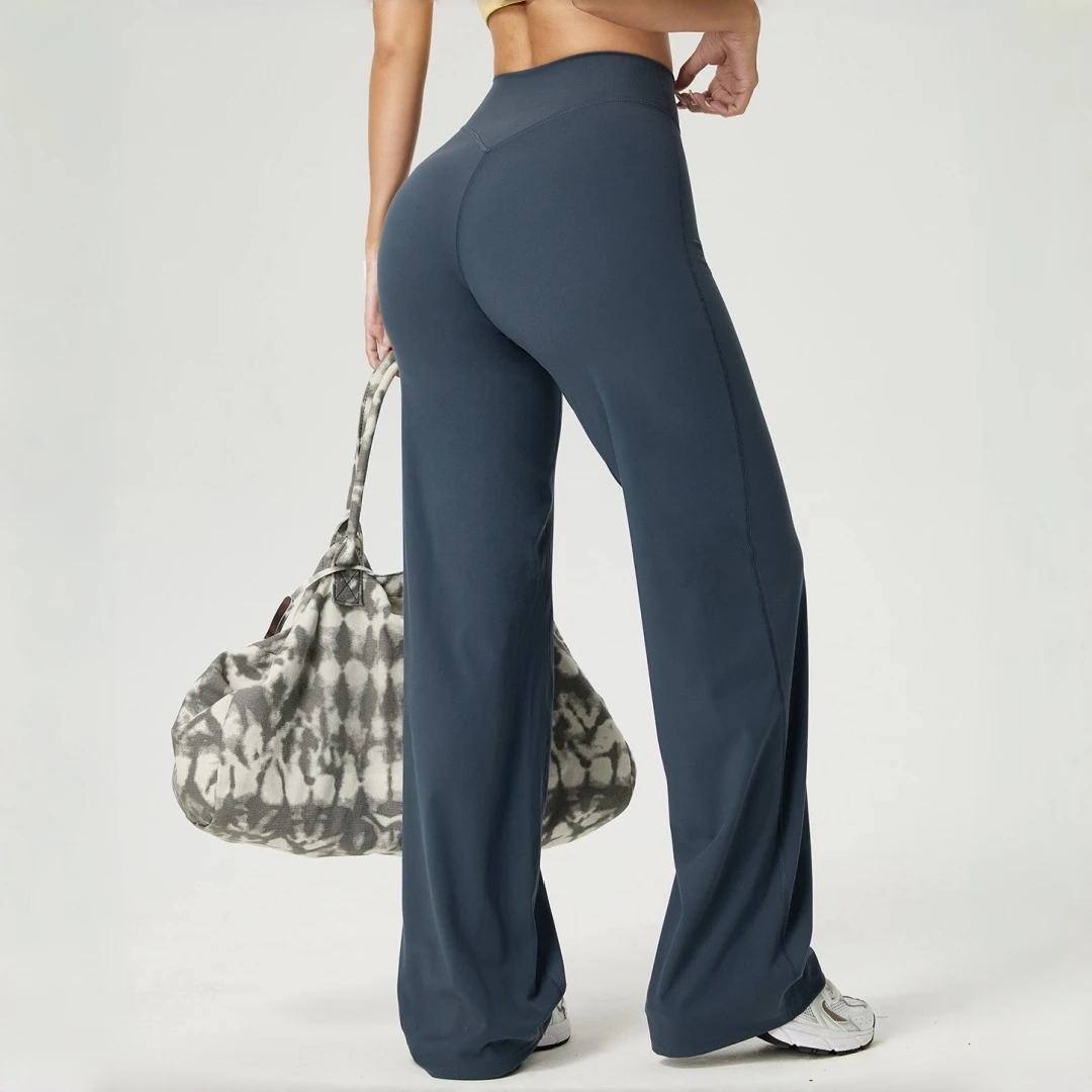 

Yoga Pants GYM Naked Feel Straight-Leg Pants Ultra Soft Butter Fabric Women's Mid-Waist Pilates Running Sport Trousers