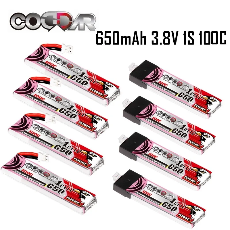 4PCS CODDAR 650mAh 3.8V 1S 100C/200C HV Lipo battery For EMAX mobula7 Drone RC FPV Racing Drones batteries With PH2.0 Plug