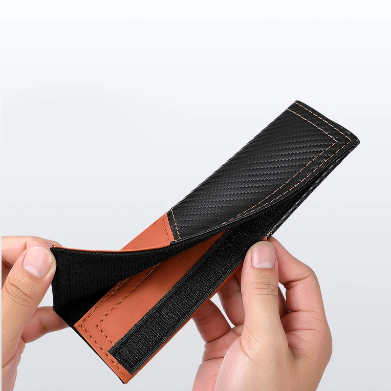 2PCS Leather Carbon Fiber Universal Car Seat Belt Cover Shoulder Protector Pad for BMW Mazda Ford Jeep Honda Toyota AUDI TESLA