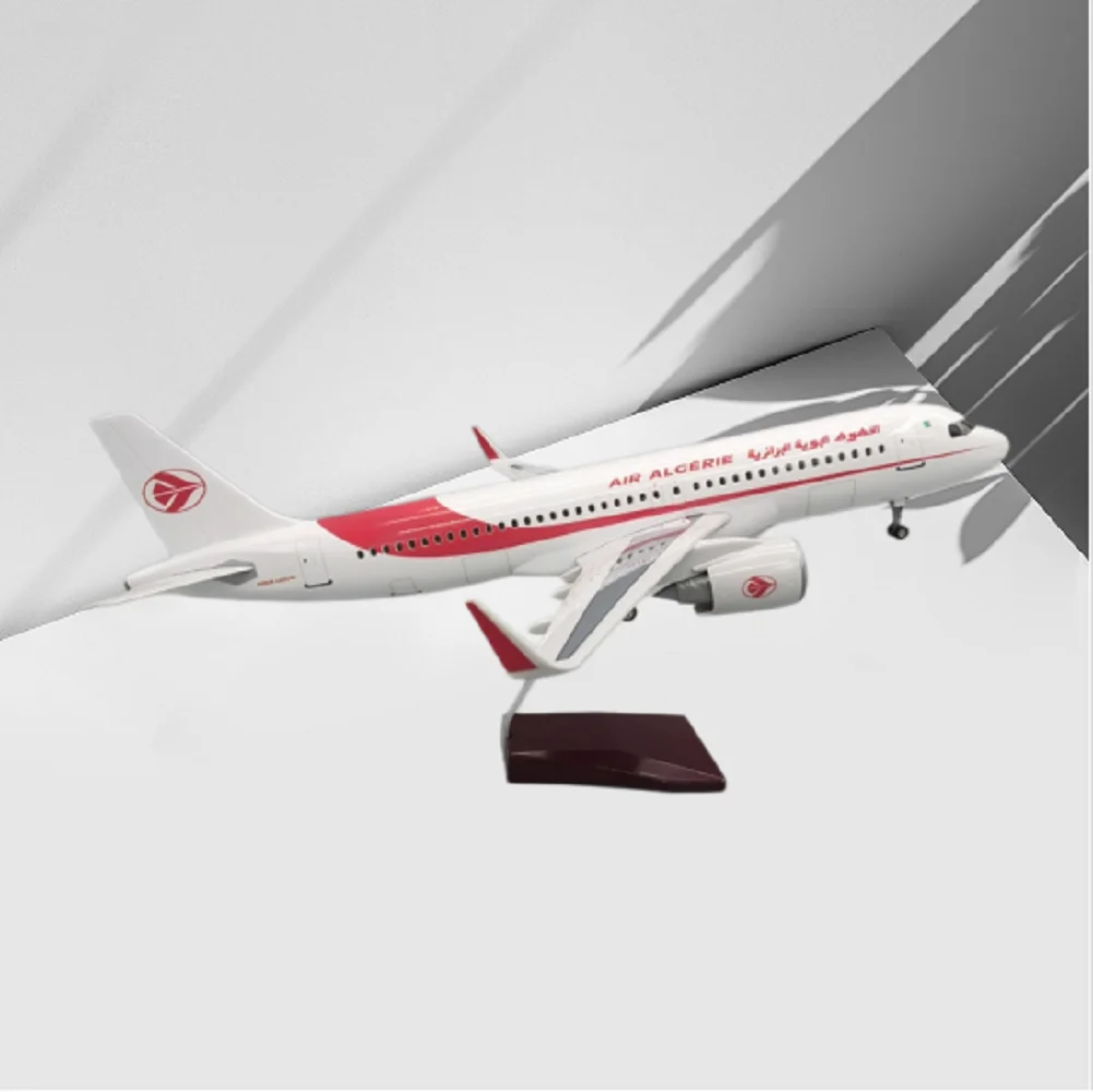 47cm Toy Airplane A320 Algerie Airways Diecast Resin 1:80 Scale Aircraft Models With Lamp & Landing Gear Child Toy Birthday Gift