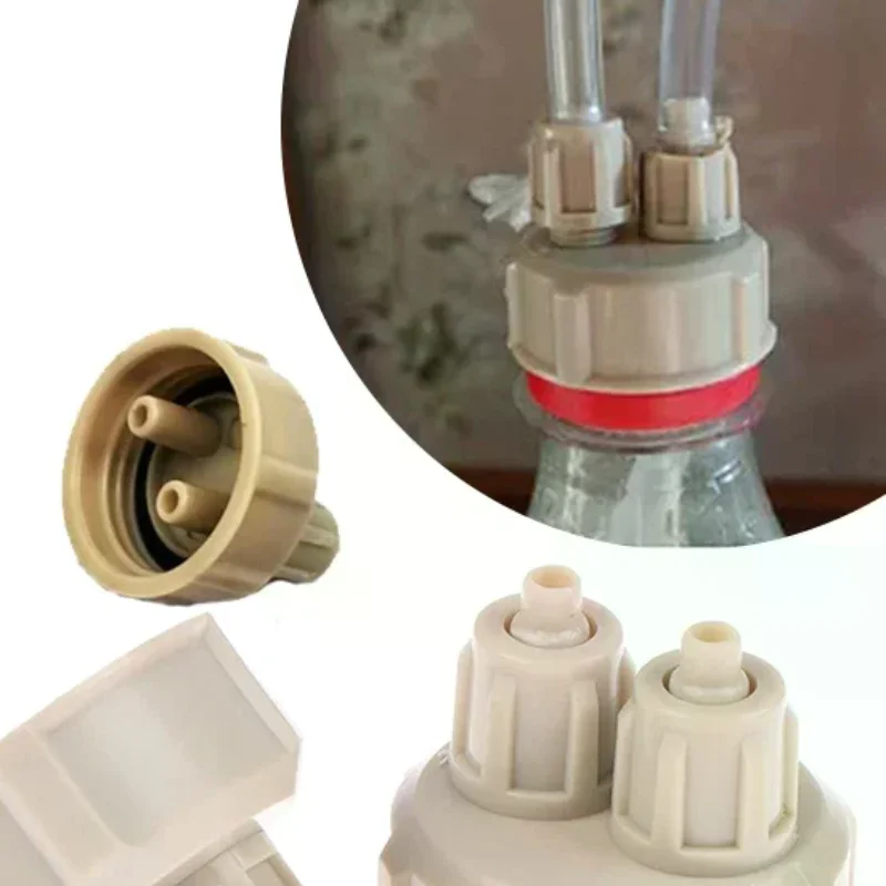 2Pcs Aquarium CO2 System Tube Valve Guage Bottle Cap Aquarium Bottle Cap Fish Tank Live Plant DIY Air Diffuser Generator Tool