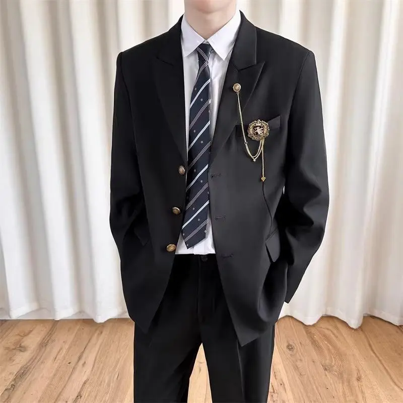 

Universi Student orm Suit Full Set Autumn Spring College Sle Class orm Jaet School Supply Tee Button Plaid Co...