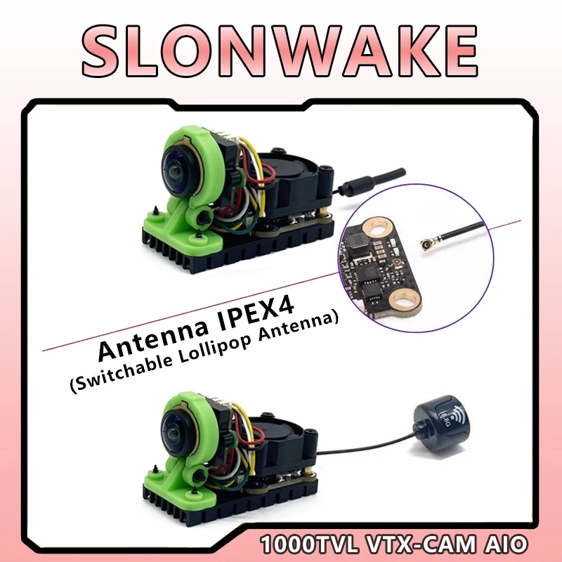 

Ready to use 5.8g fpv 1W VTX-CAM support 7.4-12V power CMOS 1000TVL Starlight vtx camera use for fpv transmitter RC Racing Drone