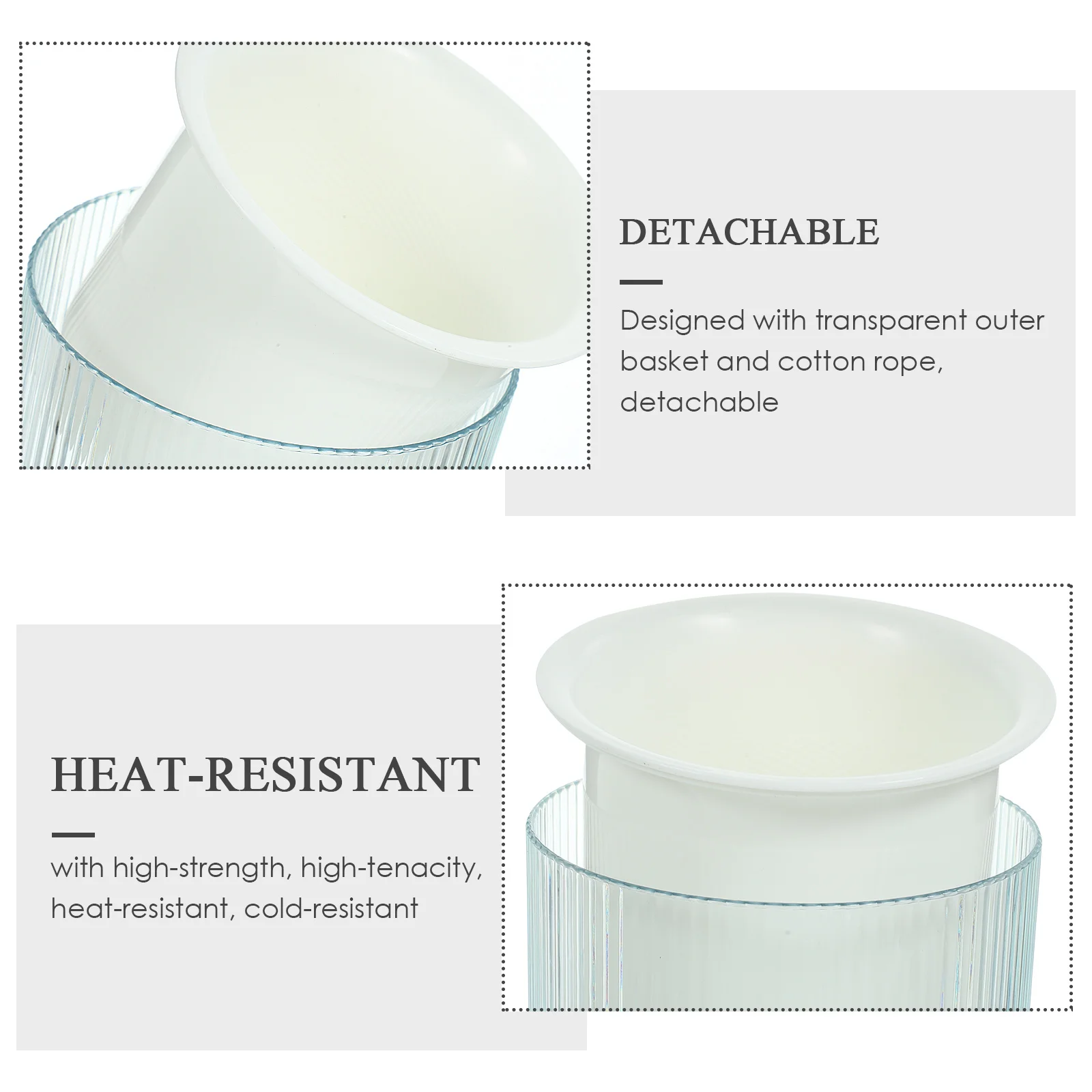 

2pcs Plant Flower Self Watering Planter Plastic Household Succulent Pot Cotton Rope Transparent Design for Indoor