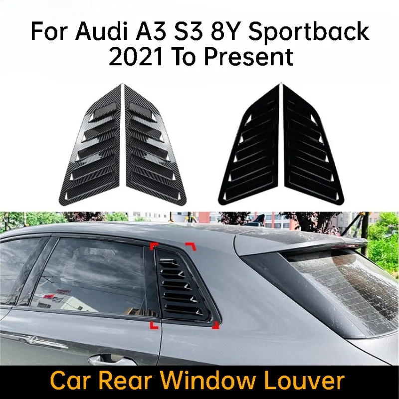 

For Audi A3 S3 8Y Sportback 2021 To Present Car Rear Window Louver Decorative Sticker Auto Modification Accessories