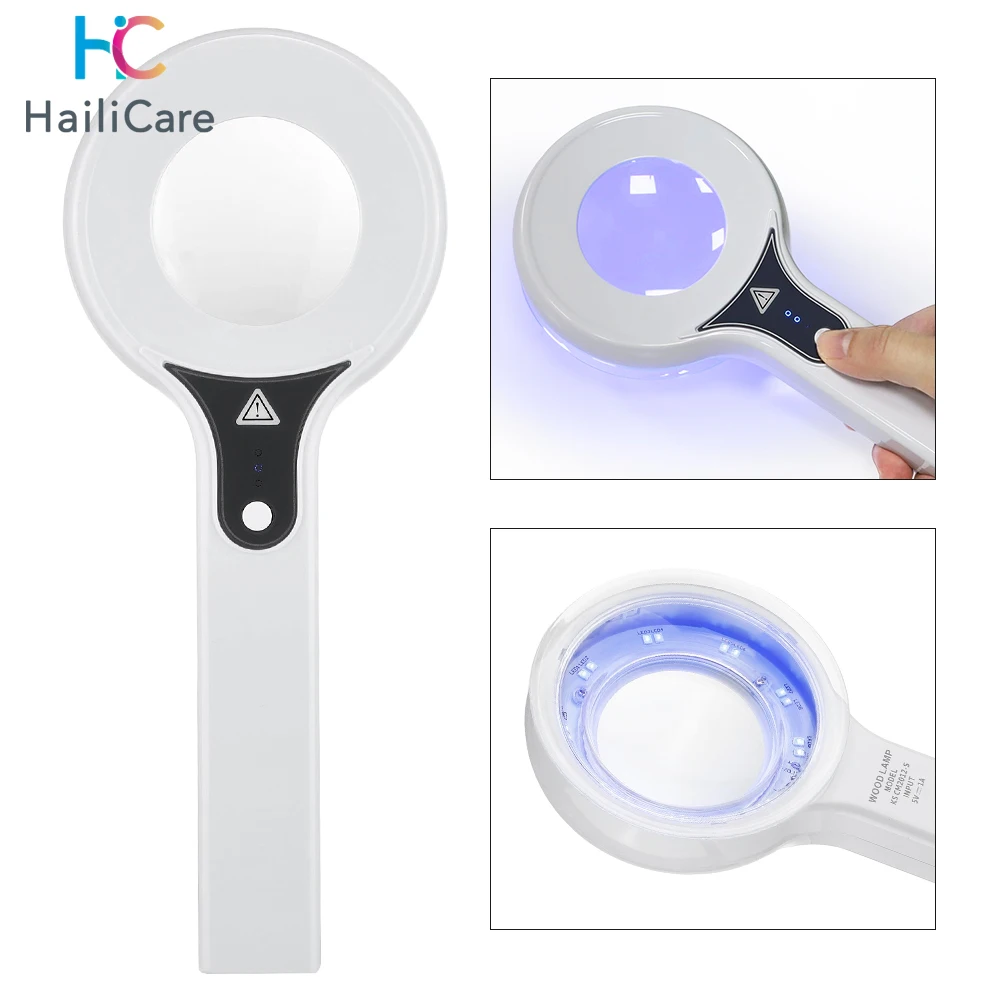وودز مصباح الجلد محلل المحمولة صالون الوجه محلل التجميل الأشعة فوق البنفسجية مصباح الخشب أمراض الجلد لتحليل فحص الاختبار #1