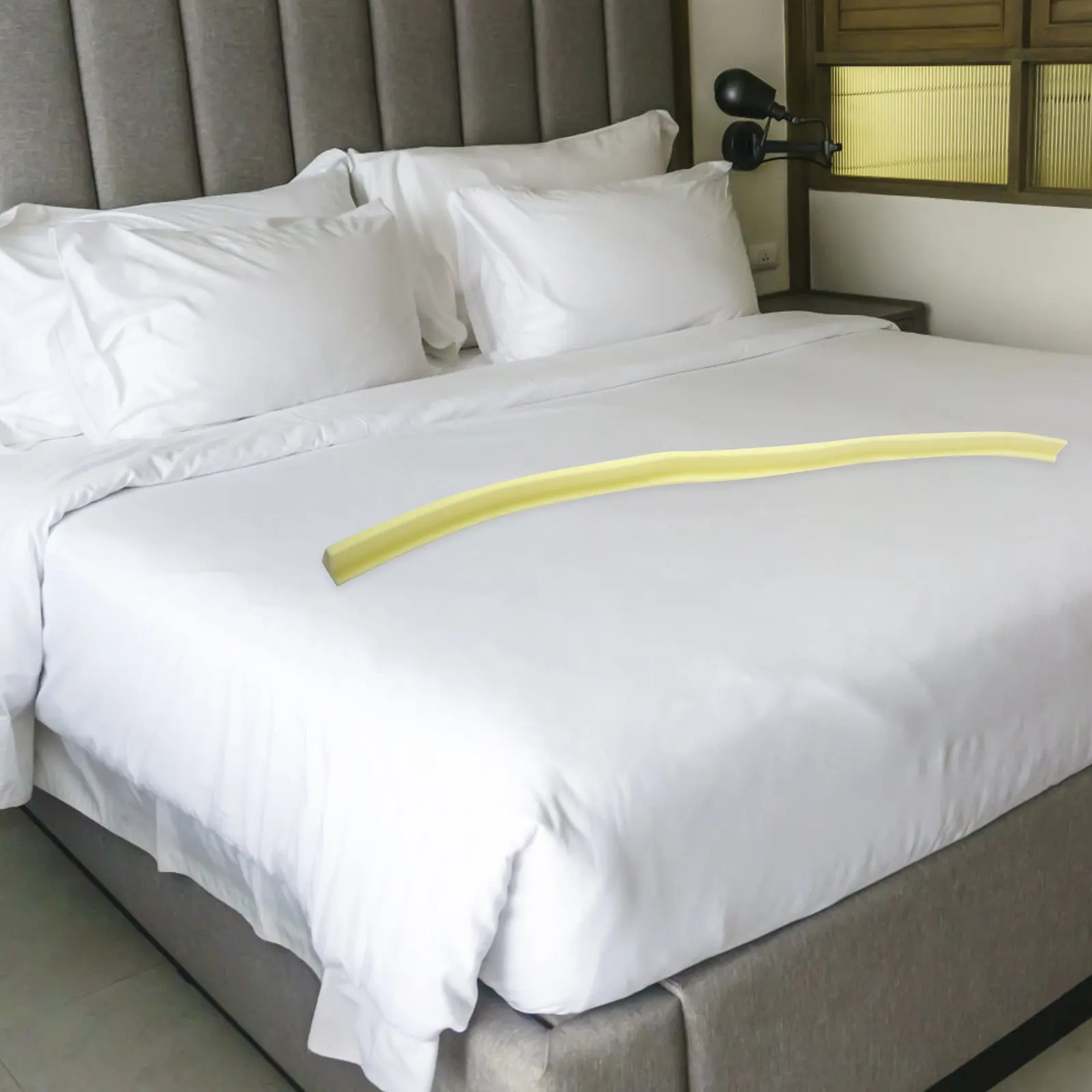 Adjustable L Shape Bed Filler Pillow Soft Sponge Mattress Filler for Headboard Wall Space Bed Edge Protector Dorm