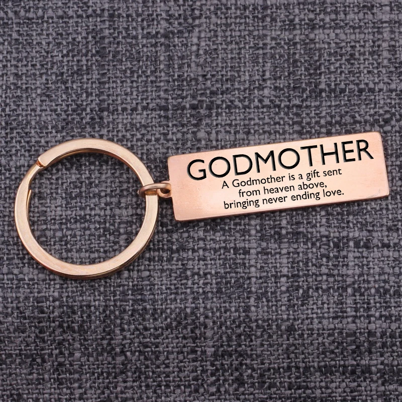 Mother's Day Gift for Godmother Keychain Charm Trinkets: A Godmother is a gift sent from heaven above,bring never ending love.