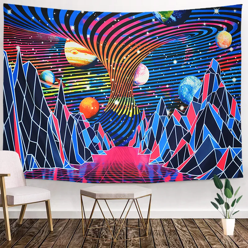 

VIKAMA Cosmic Mushroom Element Tapestry Waterproof and Machine Washable Living Room & Bedroom Music Decor Wall Hanging