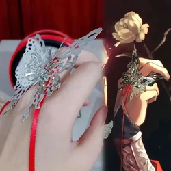 Anime Tian Guan Ci Fu Hua Cheng Xie Lian Cosplay Ring Heaven Official's Blessing Unisex Adjustable Butterfly Rings Jewelry Gifts