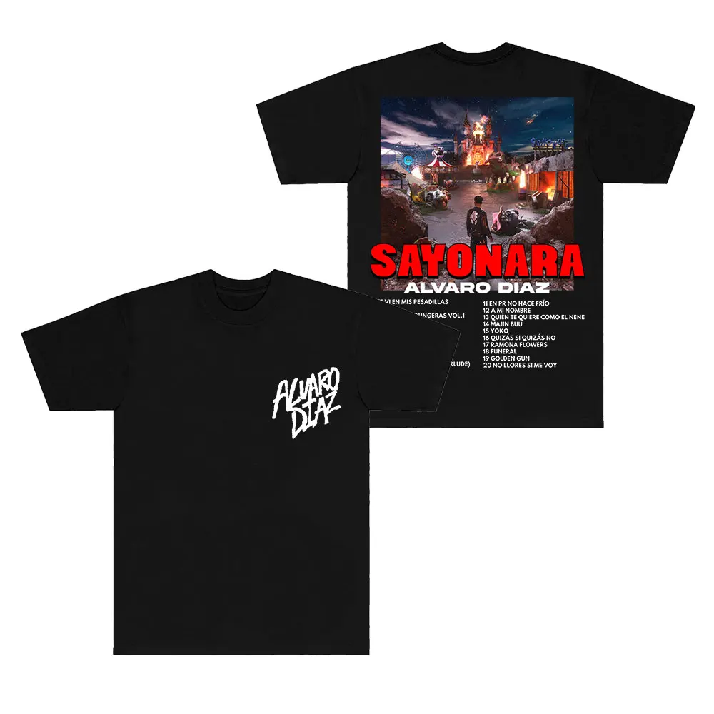 Alvaro Diaz Tracklist T-Shirts Sayonara Tour 2025 Merch Top Summer Women Men Fashion HipHop Streetwear Short Sleeve Tee