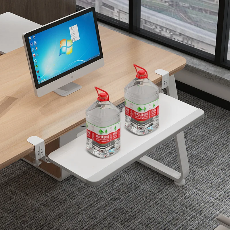 Under Desk Keyboard Tray Pull Out Holder Sliding Rails Computer Home Office Student Dormitory