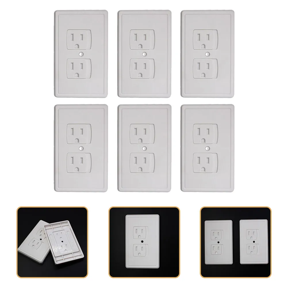 6Pcs Childproof Outlet Covers Auto Closing Electric Socket Safety Wall Plug Covers Rebound Design Baby Proofing Plates